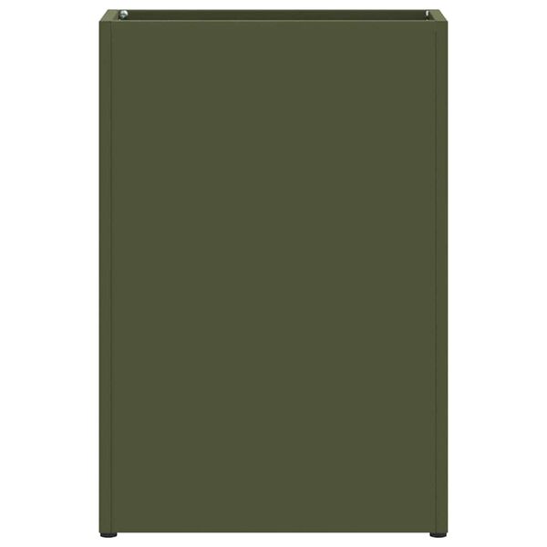 vidaXL Porte-parapluie Vert olive 28 x 12 x 41 cm Acier
