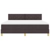 vidaXL Lit &agrave; ressort LED avec matelas Marron fonc&eacute; 180 x 200 cm tissu