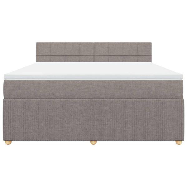 vidaXL Sommier &agrave; lattes de lit avec matelas Taupe 180x200 cm Tissu