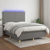 vidaXL Sommier &agrave; lattes de lit et matelas et LED Gris fonc&eacute; 140x190 cm