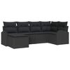 vidaXL Ensemble de Canap&eacute;s avec coussin 6 pcs Noir polyrotin
