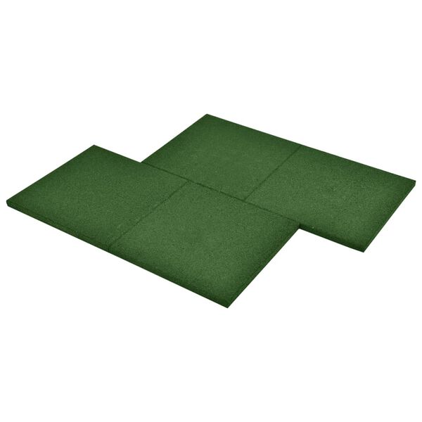 vidaXL Carreaux de protection antichoc 6pcs Caoutchouc 50x50x3cm Vert