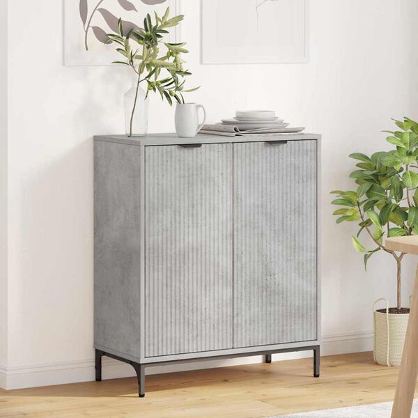 vidaXL Buffet Gris b&eacute;ton 69,5 x 33 x 82 cm Bois d'ing&eacute;nierie