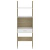 vidaXL Ensemble de biblioth&egrave;que 4 pcs Blanc et ch&ecirc;ne sonoma