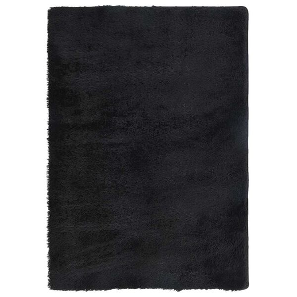 vidaXL Tapis shaggy à poils longs NAVARRA noir 160x230 cm polyester