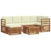 vidaXL Ensembles de canap&eacute;s avec coussin 7 pcs Naturel et Cr&egrave;me