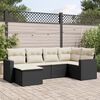 vidaXL Salon de jardin 6 pcs avec coussins noir r&eacute;sine tress&eacute;e