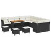 vidaXL Ensemble de canap&eacute; de jardin 14 pc Noir et Cr&egrave;me polyrotin