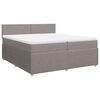 vidaXL Sommier &agrave; lattes de lit avec matelas Taupe 200x200 cm Tissu