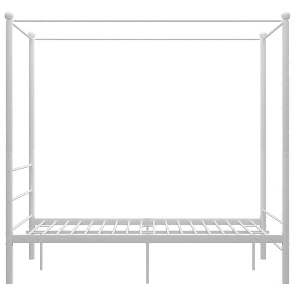 vidaXL Cadre de lit à baldaquin sans matelas blanc 140x200 cm métal