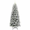 vidaXL Sapin de No&euml;l artificiel avec 300 LED avec support Blanc 240 cm
