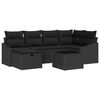 vidaXL Ensemble de Canap&eacute;s avec coussin avec stockage Noir polyrotin