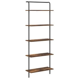 vidaXL &Eacute;tag&egrave;re 5 niveaux 60 x 24 x 168 cm Bois d'ing&eacute;nierie Ch&ecirc;ne fum&eacute;