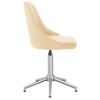 vidaXL Chaises pivotantes &agrave; manger lot de 4 cr&egrave;me velours
