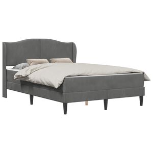 vidaXL Cadre de lit avec t&ecirc;te de lit Gris fonc&eacute; 120 x 190 cm Velours