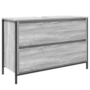 vidaXL Meuble de salle de bain lavabo tiroirs sonoma gris 90x34,5x60cm