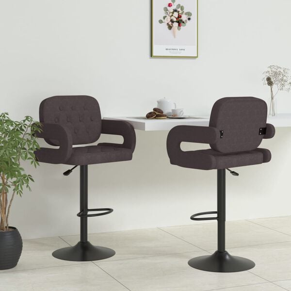 vidaXL Tabourets de bar lot de 2 taupe tissu