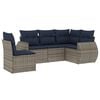vidaXL Ensemble de canap&eacute; de jardin 5 pcs avec coussins gris r&eacute;sine tress&eacute;e