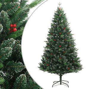 vidaXL Sapin de No&euml;l artificiel &agrave; charni&egrave;res avec baies rouges 120 cm