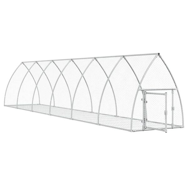 vidaXL Clapier argenté 600x105x120 cm acier galvanisé