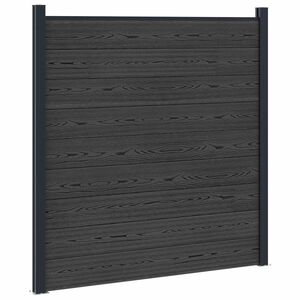 vidaXL Panneau de cl&ocirc;ture WPC et Aluminium Noir