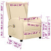 vidaXL Fauteuil de massage Crème Tissu