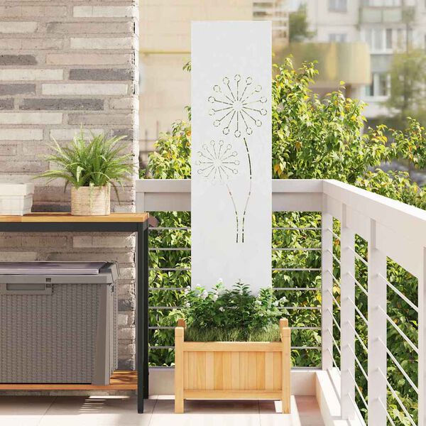 vidaXL Écran de confidentialité de jardin Fretwork Blanc 32 x 140 cm