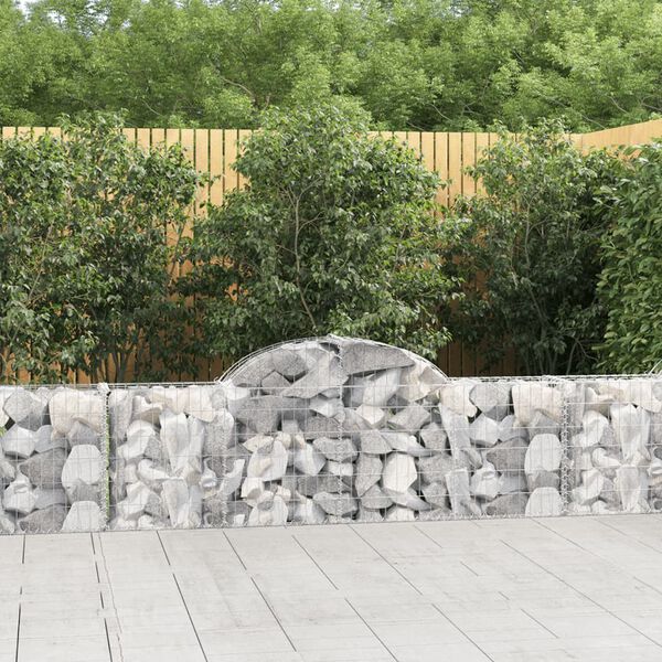 vidaXL Paniers à gabions arqués 20 pcs 200x30x60/80 cm Fer galvanisé