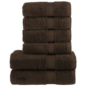 vidaXL Ensemble de serviettes de qualit&eacute; sup&eacute;rieure SOLUND 6pcs marron