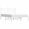 vidaXL Cadre de lit métal sans matelas et tête de lit blanc 140x190 cm