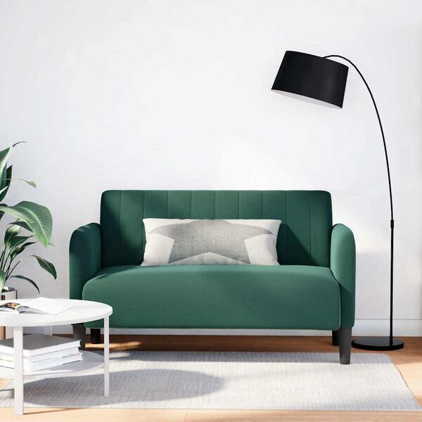 vidaXL Canap&eacute; causeuse vert fonc&eacute; 109 cm velours