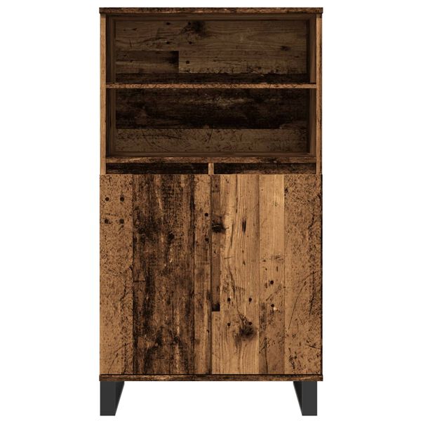 vidaXL Buffet haut vieux bois 60x36x110 cm bois d'ingénierie