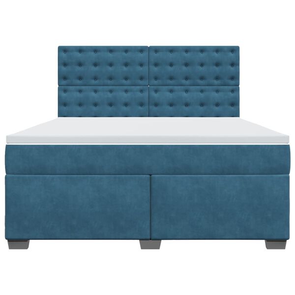 vidaXL Sommier &agrave; lattes de lit et matelas bleu 180x200 cm velours