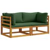 vidaXL 2 pc Canap&eacute; d'angle avec coussins Bois d'Acacia Massif Naturel