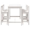vidaXL Ensemble de bar de jardin 5 pcs blanc bois massif de pin