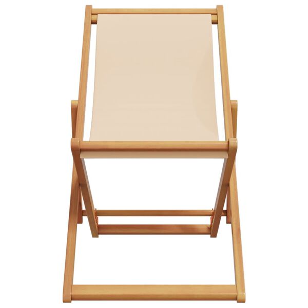 vidaXL Chaises de plage pliantes lot de 2 beige tissu et bois massif