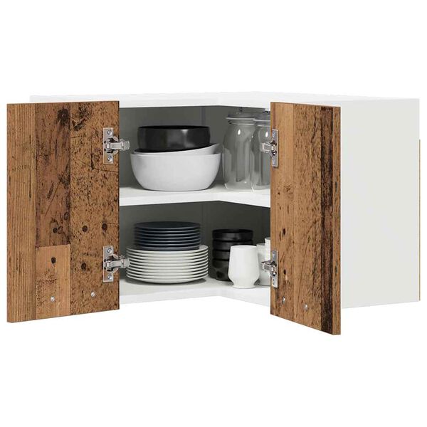 vidaXL Armoire suspendue Bois ancien et Blanc 57 x 57 x 40 cm