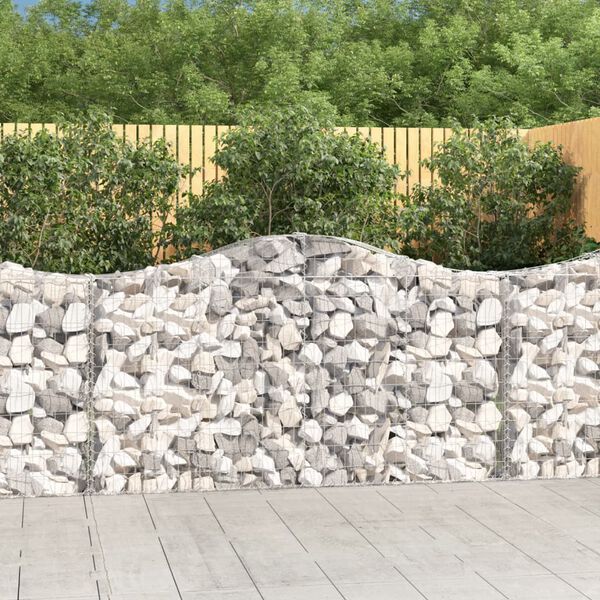 vidaXL Paniers &agrave; gabions arqu&eacute;s 50 pcs 200x30x100/120 cm Fer galvanis&eacute;