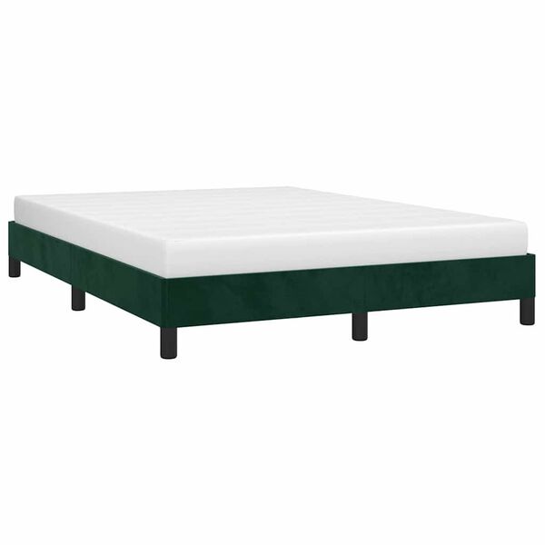 vidaXL Cadre de lit sans matelas vert fonc&eacute; 140x190 cm velours