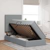 vidaXL Lit avec rangement et LED Gris clair 90 x 190 cm Polyester