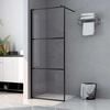 vidaXL Paroi de douche &agrave; l'italienne &agrave; verre ESG Noir 100x195 cm