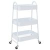 VidaXL Chariot de rangement &agrave; 3 niveaux blanc 42x41,5x77 cm acier