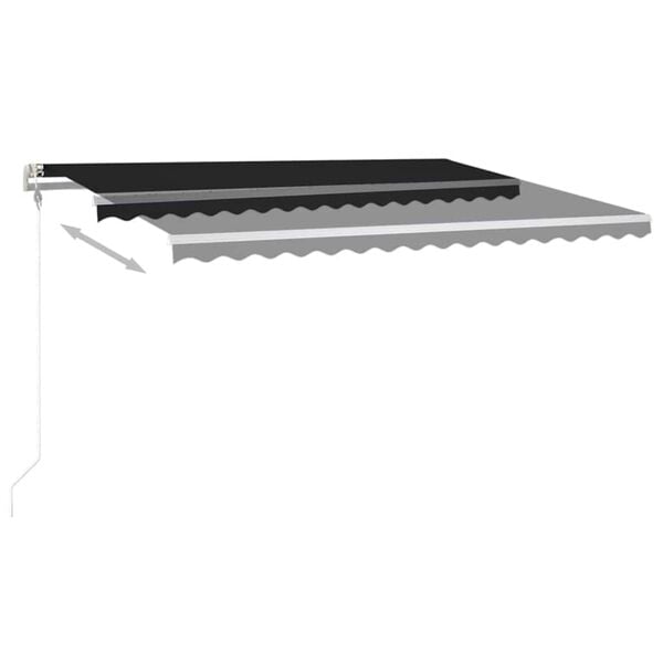 vidaXL Auvent automatique et capteur de vent/LED 450x300 cm Anthracite