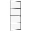 vidaXL Porte d'intérieur Noir 83x201,5 cm Trempé verre aluminium fin