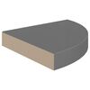 vidaXL &Eacute;tag&egrave;res d'angle flottantes 4 pcs gris brillant 25x25x3,8cm MDF