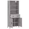 vidaXL Buffet haut Sonoma gris 69,5x34x180 cm Bois d'ing&eacute;nierie