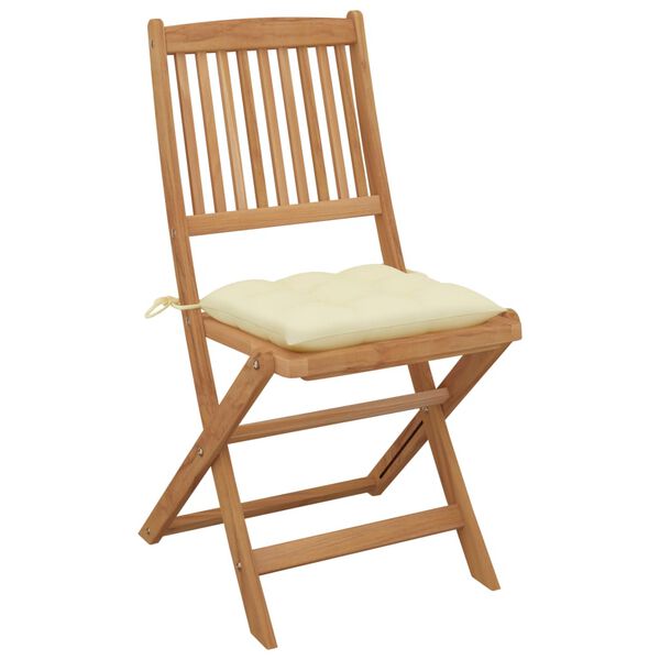 vidaXL Chaises pliables de jardin lot de 2 avec coussins Bois d'acacia