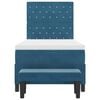 vidaXL Lit &agrave; ressorts avec matelas Bleu fonc&eacute; 90 x 190 cm Velours