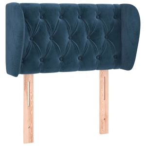 vidaXL T&ecirc;te de lit avec oreilles Bleu fonc&eacute; 83x23x78/88 cm Velours
