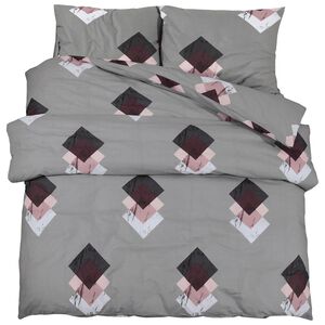 vidaXL Ensemble de housse de couette Gris 135x200 cm Coton